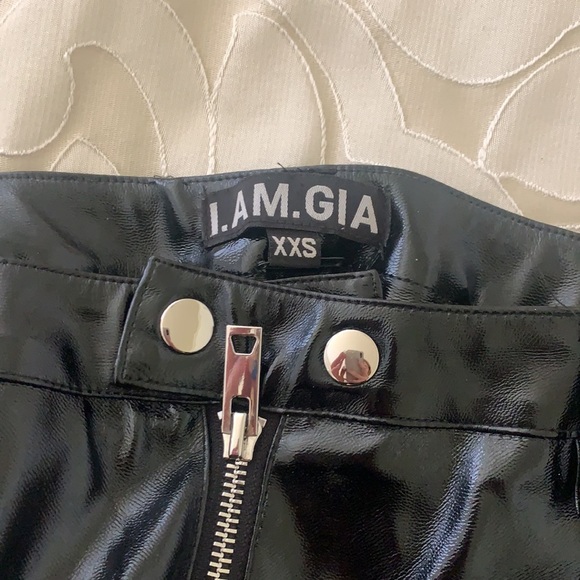 I.AM.GIA Black Vinyl Pants - Picture 3 of 3